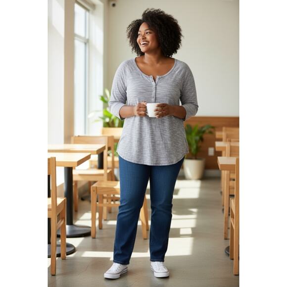 Old Navy Women’s Henley Top Size XL – Soft Heathered Purple - Picture 1 of 3